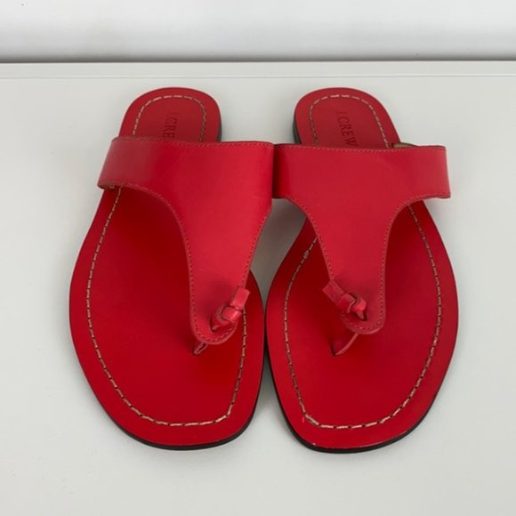 J.Crew 8 Poppy Pink Playa Thong Sandals - Picture 2 of 16